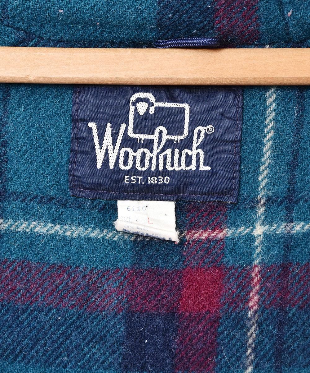 アメリカ製「Woolrich」裏地チェック マウンテンパーカー ブルー