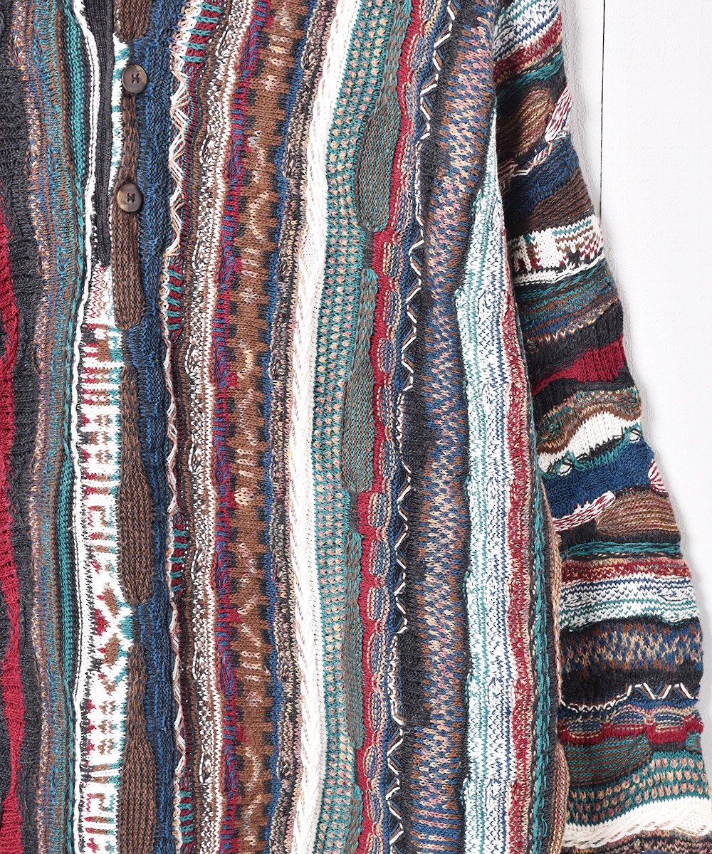 立体編み 襟付き 3D ニットセーター マルチカラー - 古着のネット通販 ...