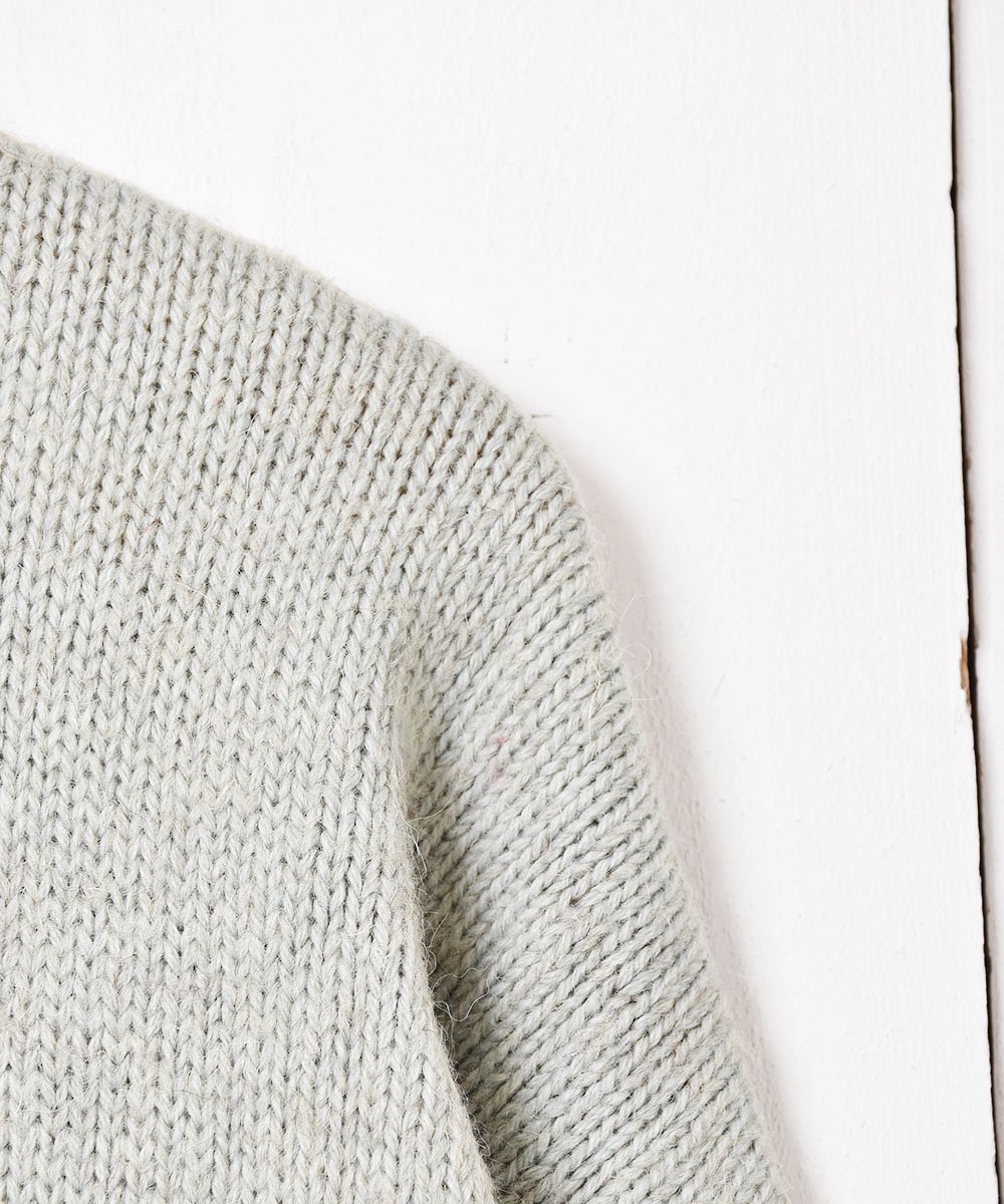 イタリア製 アルパカ混 刺繍×パッチ ニットセーター - 古着のネット