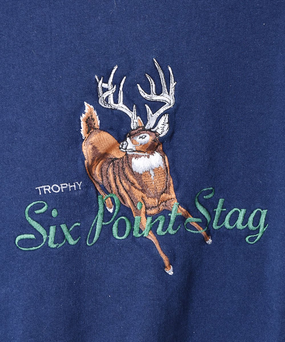 海外　鹿刺繍トレーナー　Lサイズ　USA
