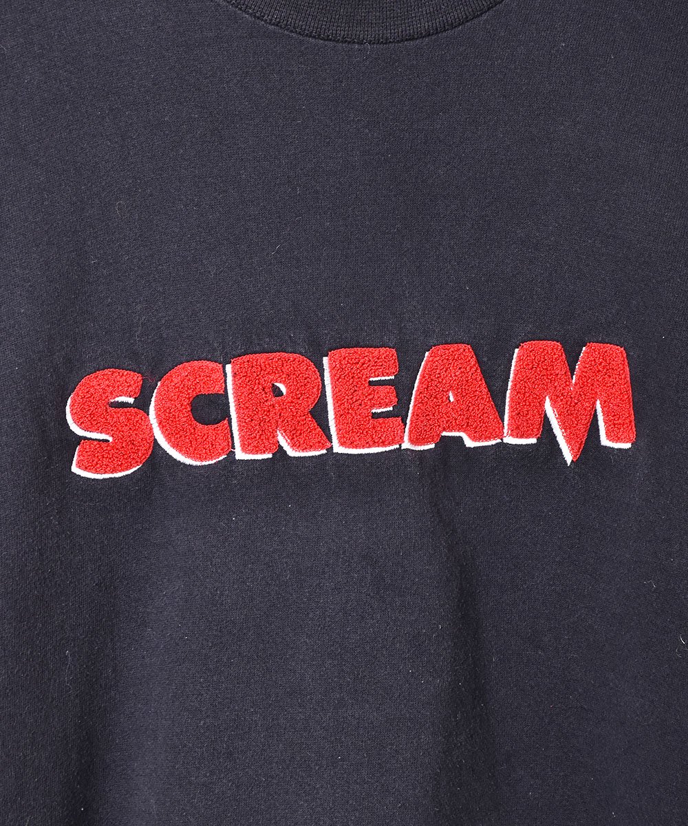 アメリカ製 映画 Scream パイル刺繍 スウェットシャツ 古着のネット通販サイト 古着屋グレープフルーツムーン Grapefruitmoon Onlineshop ヴィンテージアイテム レトロファッション
