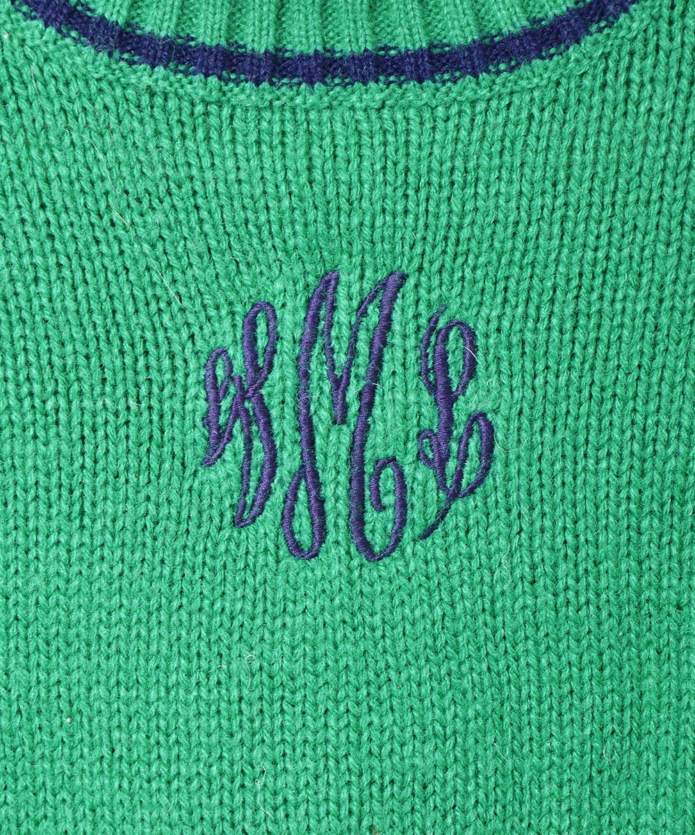 刺繍ニットセーター 英文字 - 古着のネット通販サイト 古着屋 