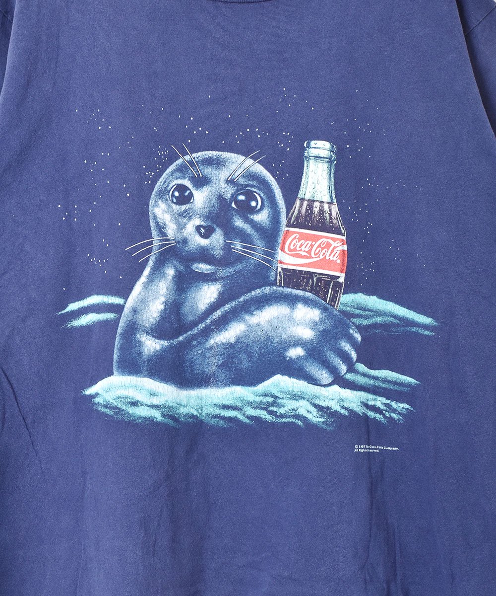 アメリカ製 「Coca-Cola」 アザラシプリントTシャツ - 古着のネット