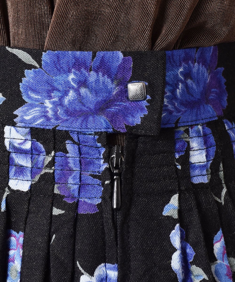 花柄 プリーツロングスカート - 古着のネット通販サイト 古着屋