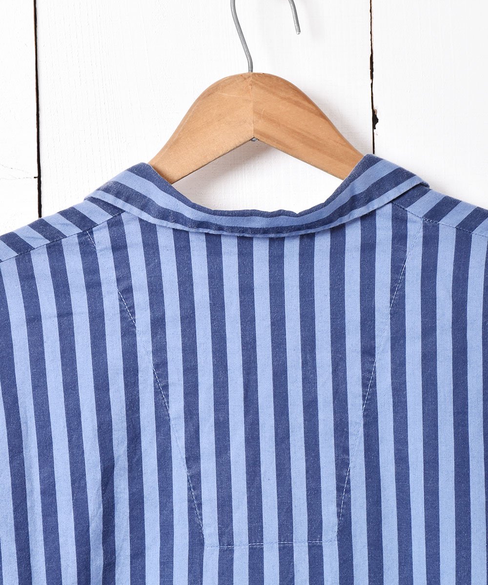 コットンストライプパジャマシャツ　ビンテージ　ヨーロッパ