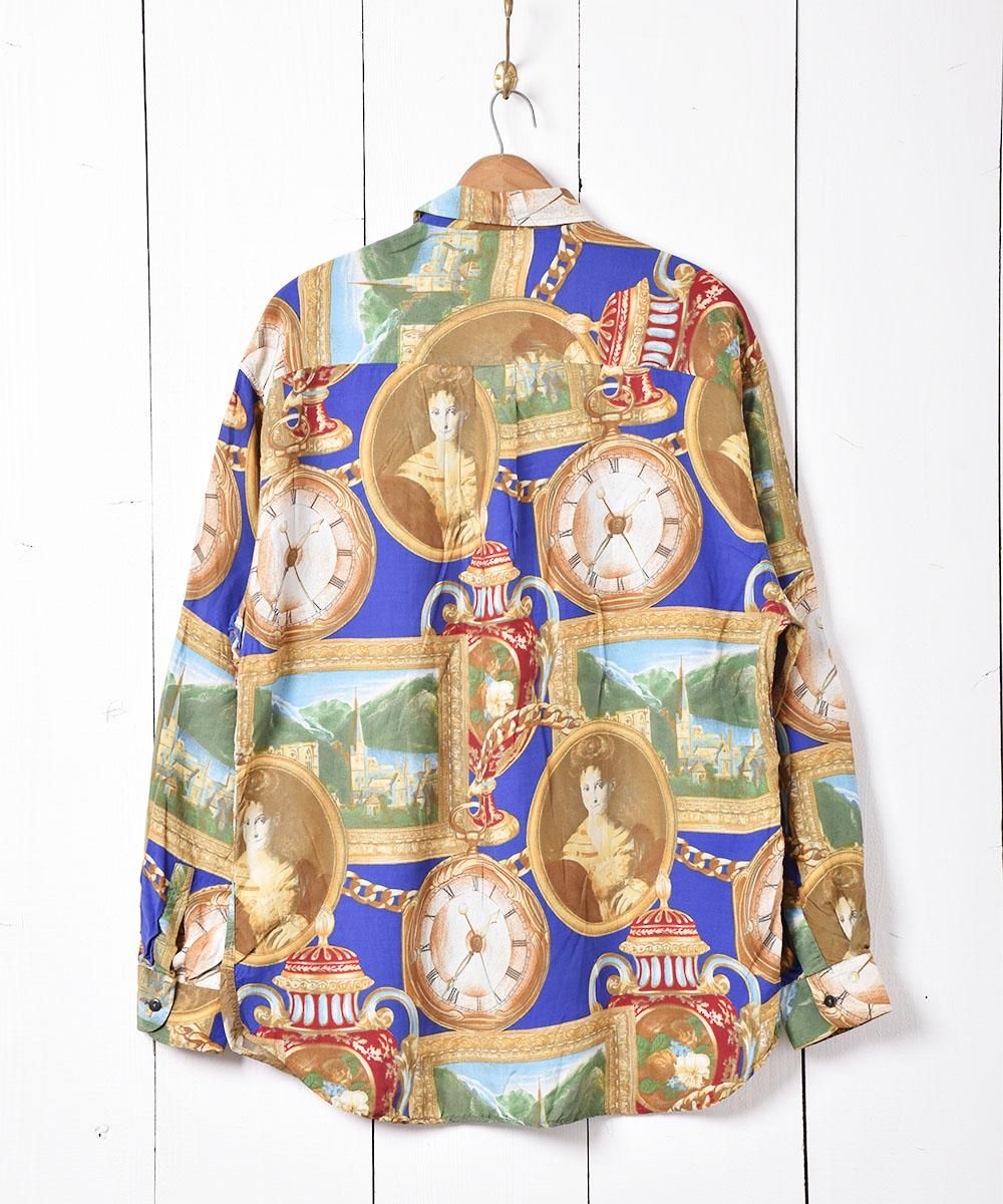 イタリア製 絵画プリント 総柄シャツ - 古着のネット通販サイト 古着屋