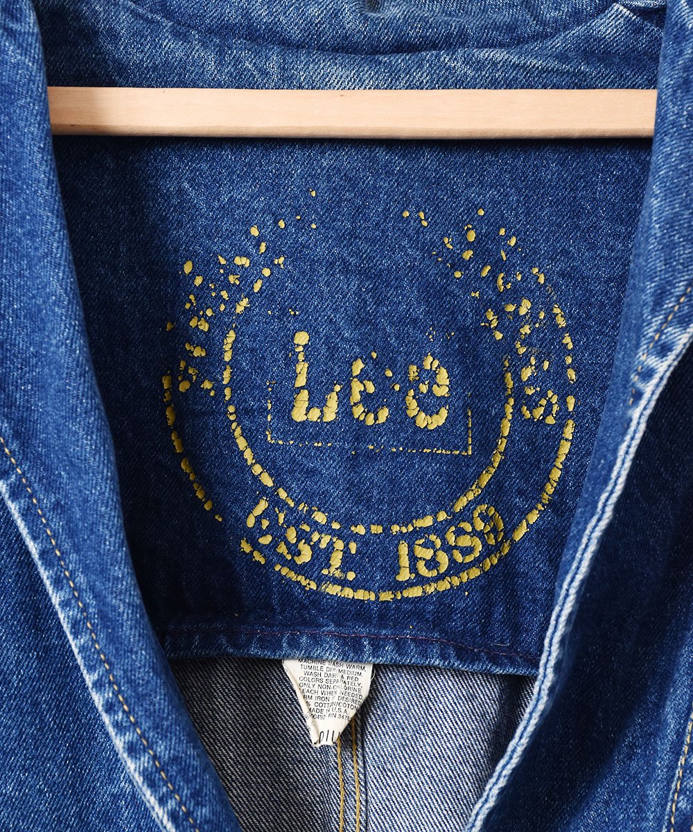 アメリカ製「Lee」ブレザータイプ デニムジャケット ブルー - 古着の 
