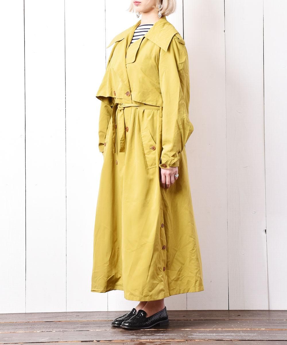 LOUNGEDRESS✨フーディテロンチフード付きトレンチコートイエロー
