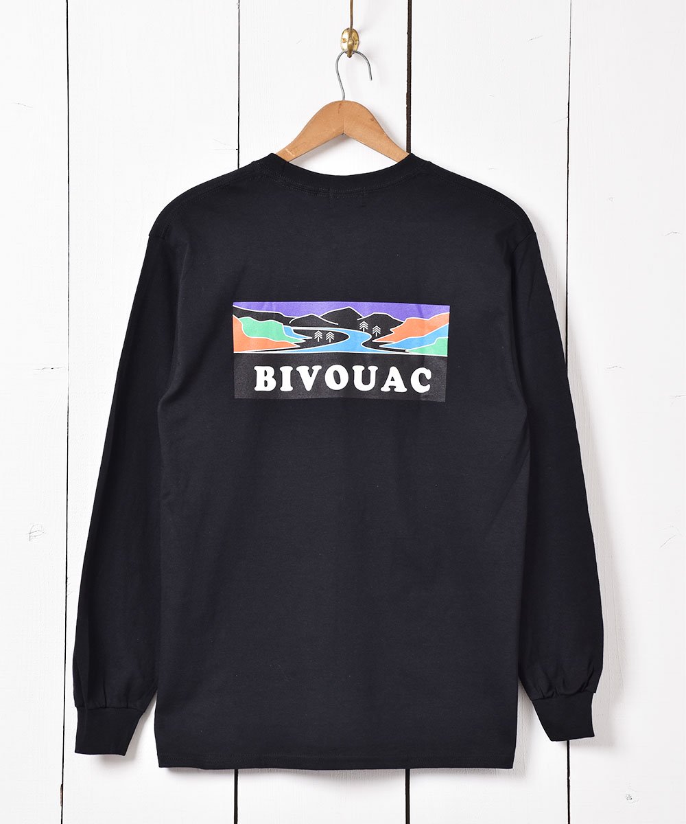 3色展開】｢BIVOUAC｣ プリント ロングスリーブ Tシャツ ブラック 古着のネット通販サイト 古着屋グレープフルーツ  ムーン(Grapefruitmoon)Onlineshop ヴィンテージアイテム・レトロファッション