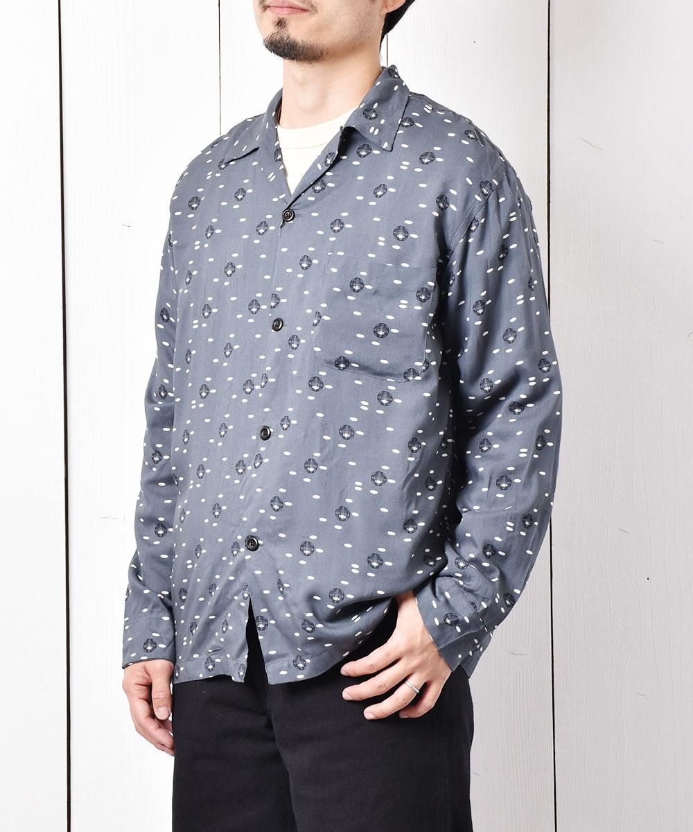 Backers」アトミック柄 50's スタイル オープンカラーシャツ Backers」アトミック柄 50's スタイル オープンカラーシャツ