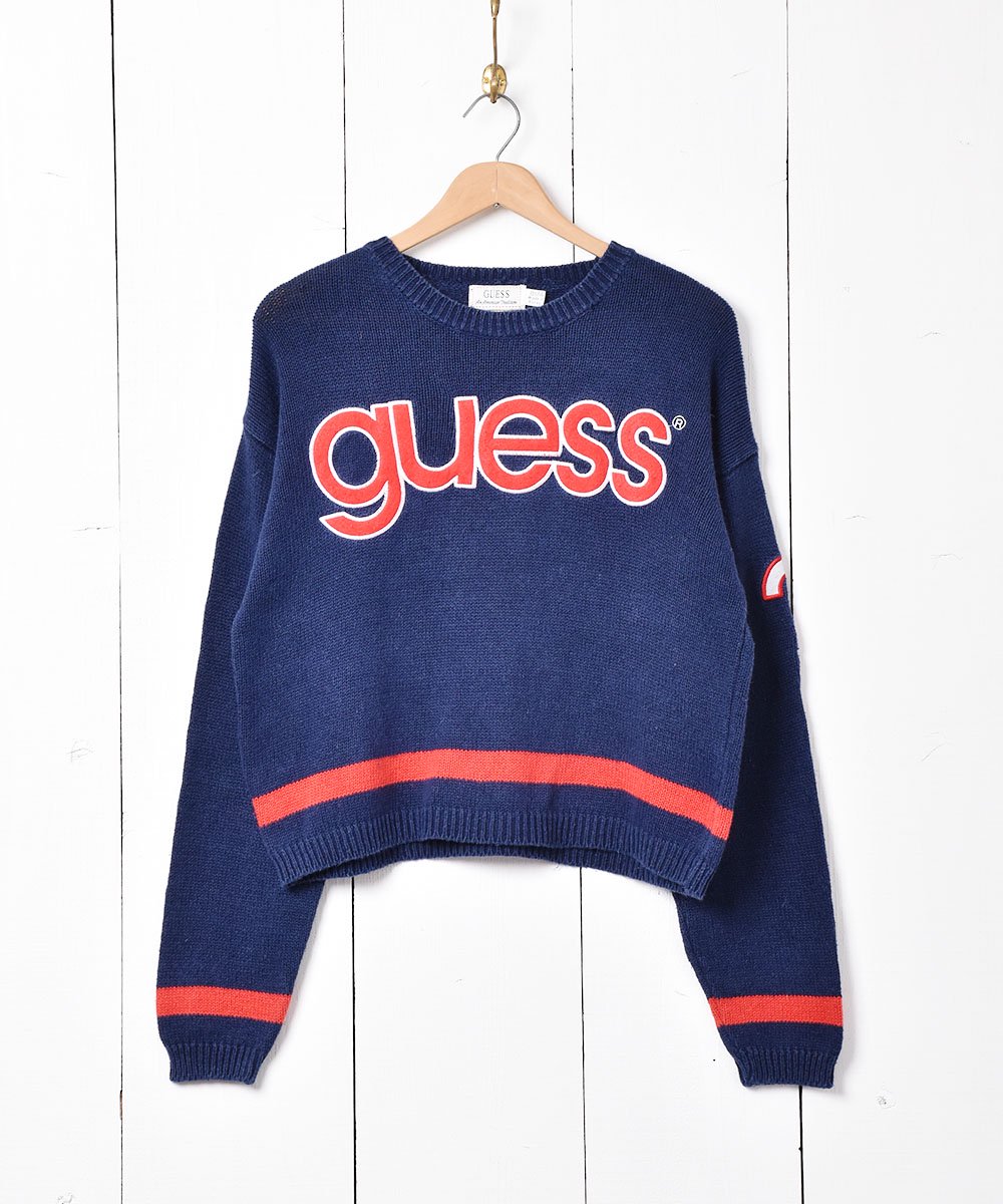 GUESS」 ロゴ コットンニットセーター - 古着のネット通販サイト 古着 ...