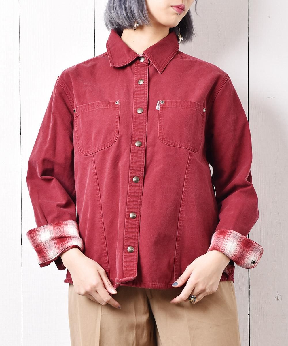 carhartt”コットンロングスリーブシャツ ワインレッド - 古着屋 carhartt”コットンロングスリーブシャツ ワインレッド - 古着屋