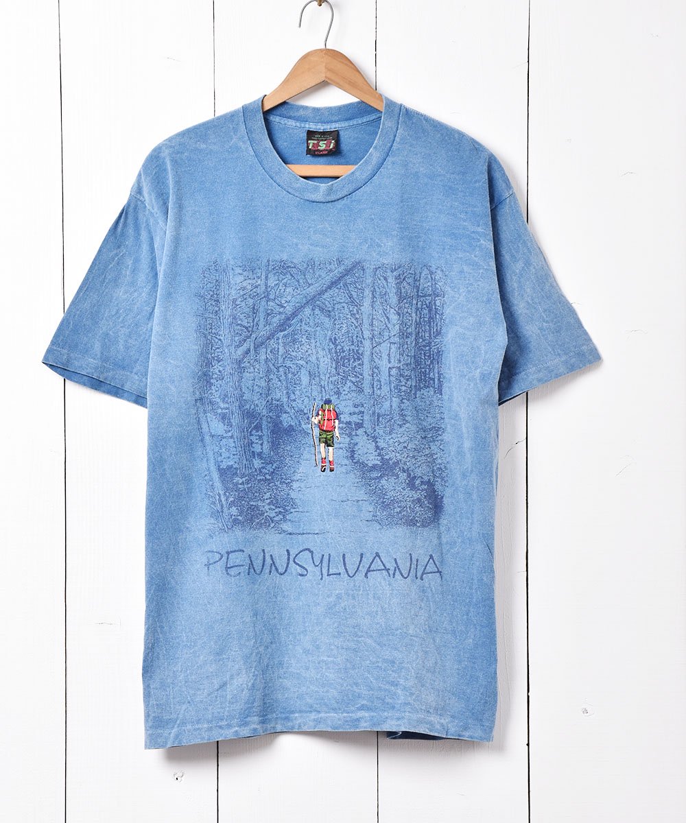 アメリカ製 Pennsylvania 刺繍×プリントTシャツ - 古着のネット通販