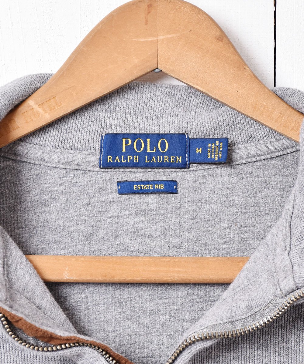 POLO RALPH LAUREN」ハーフジップ セーター グレー - 古着のネット通販 