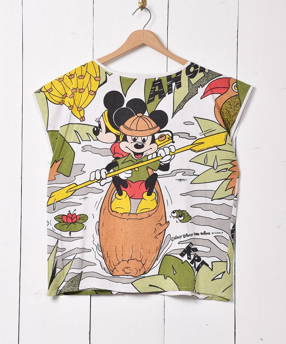 【フォロー割】オールド ミッキーマウス キャラクター Tシャツ 総柄