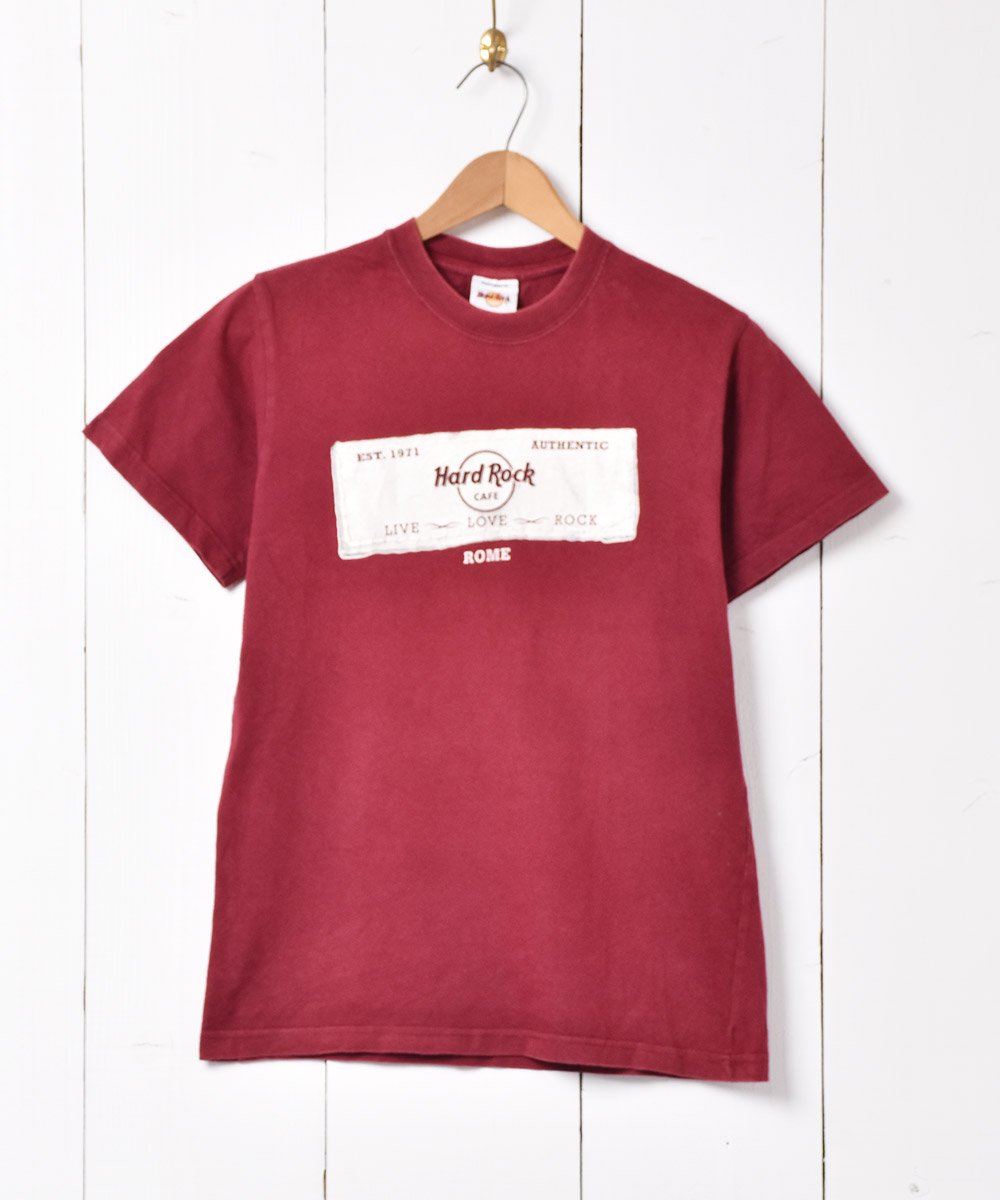 【稀少デザイン】ハードロックカフェ ローマ 刷り込みプリント tシャツ