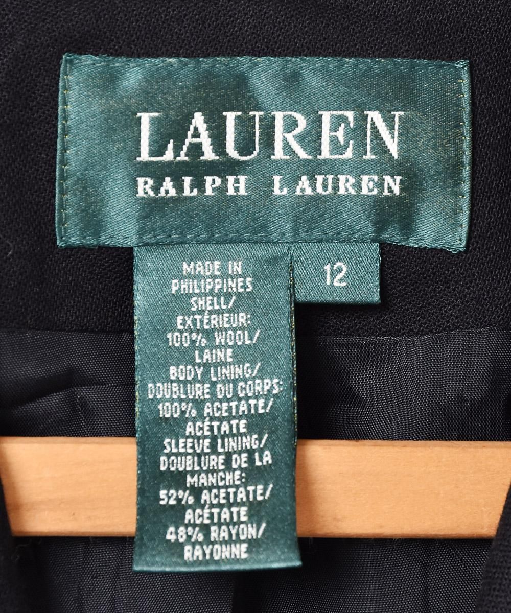 RALPH LAUREN」ワッペン付き テーラードジャケット ブラック