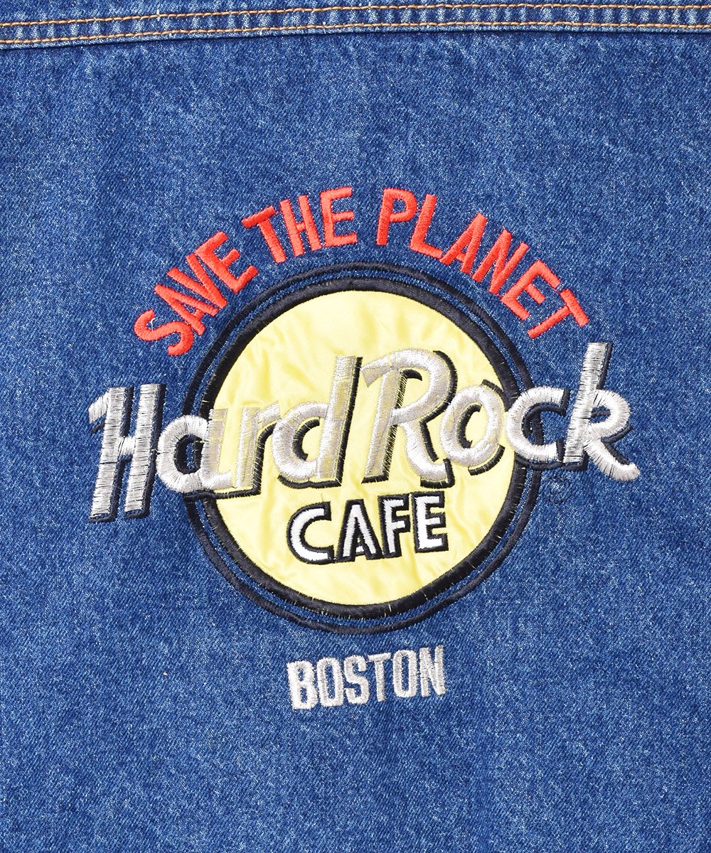 Hard Rock CAFE ボストン 刺繍 デニムジャケット   古着のネット通販