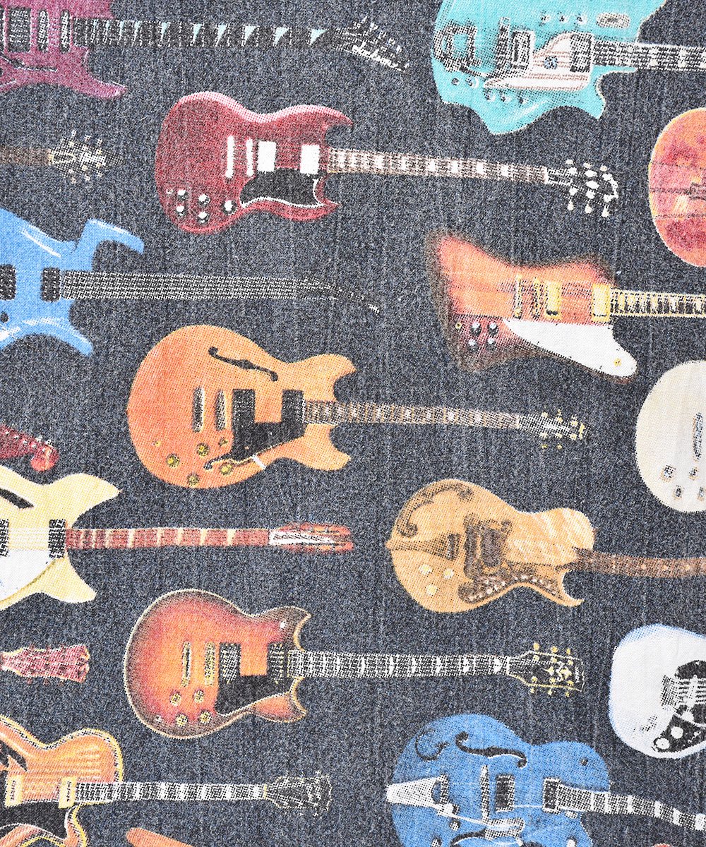 アメリカ製 ギター総柄 オープンカラーシャツ - 古着のネット通販サイト 古着屋グレープフルーツムーン(Grapefruitmoon)Onlineshop  ヴィンテージアイテム・レトロファッション