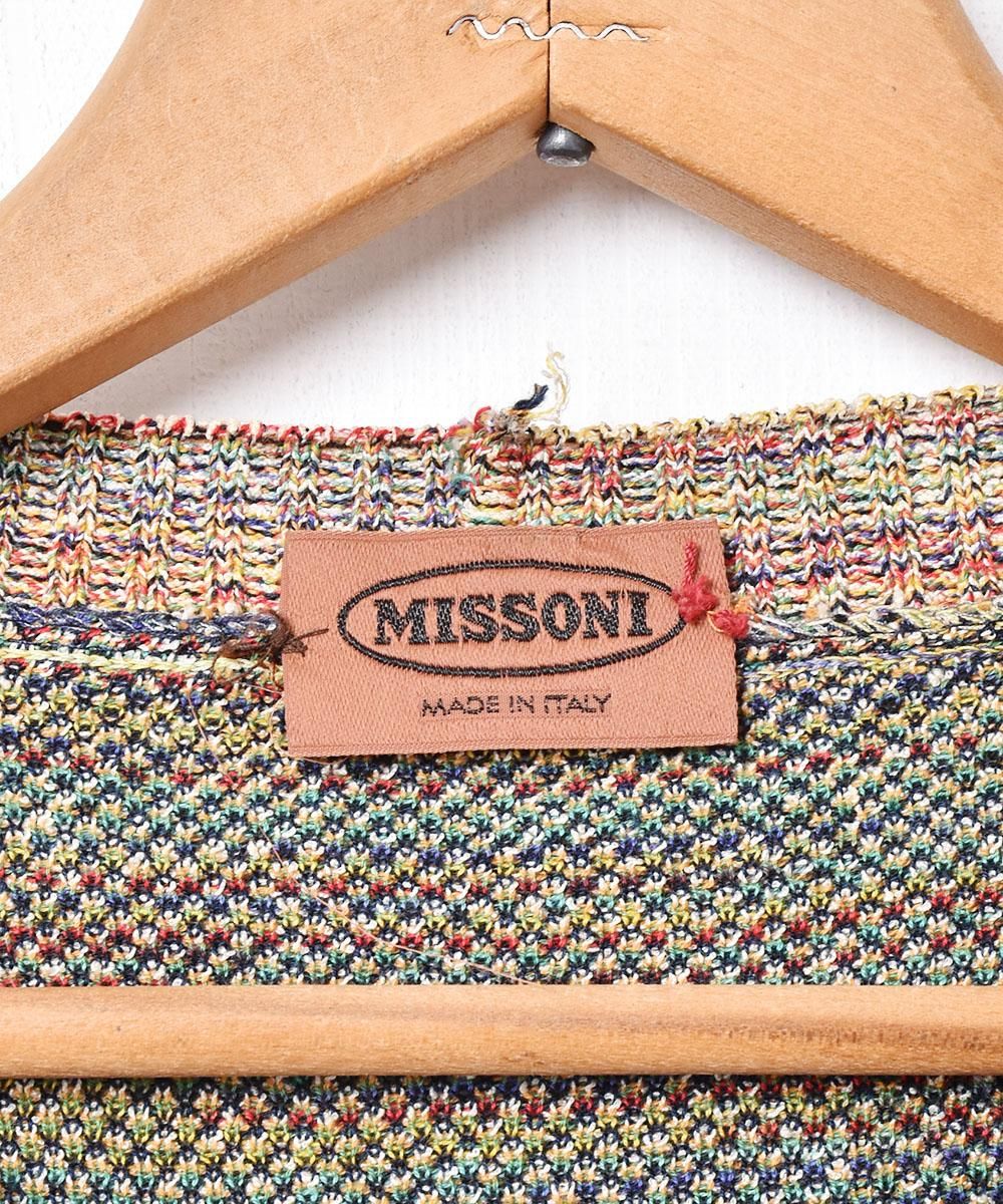MISSONI ミッソーニ 総柄 コットン ニット セーター イタリア製 「MISSONI 」総柄コットンセーター - 古着屋