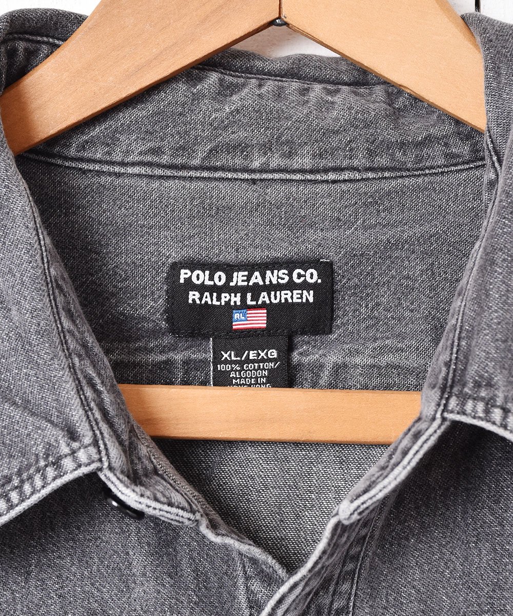 Polo Jeans Lauren」ブラックデニム 長袖シャツ - 古着のネット通販サイト 古着屋グレープフルーツムーン(Grapefruitmoon)Onlineshop
