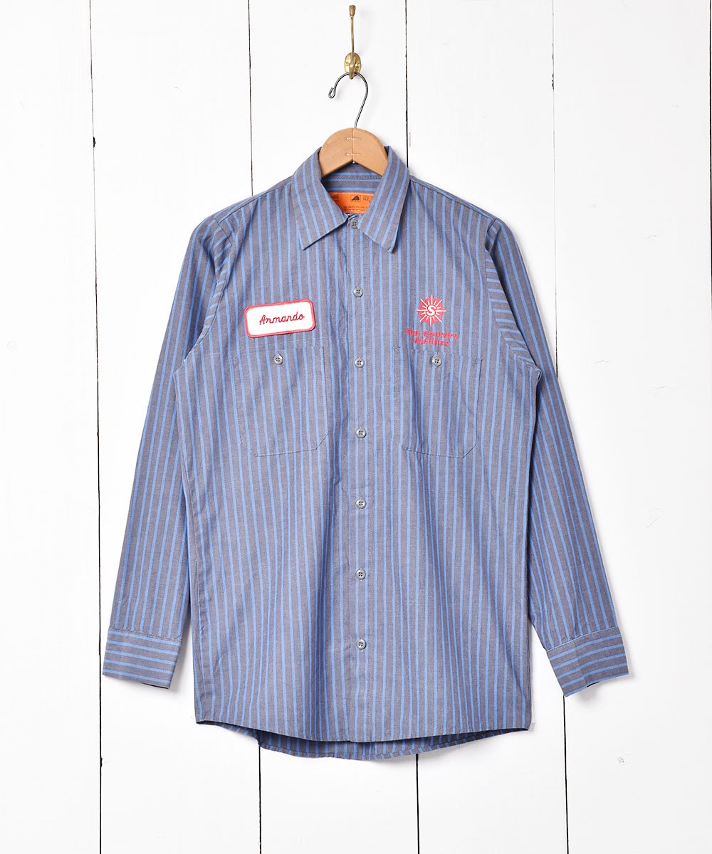 アメリカ製 「REDKAP」ストライプ柄 長袖ワークシャツ - 古着のネット
