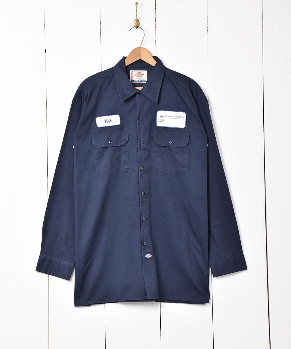 格安 ディッキーズ Dickies 古着 企業ロゴ 長袖シャツ ワークシャツ - シャツ