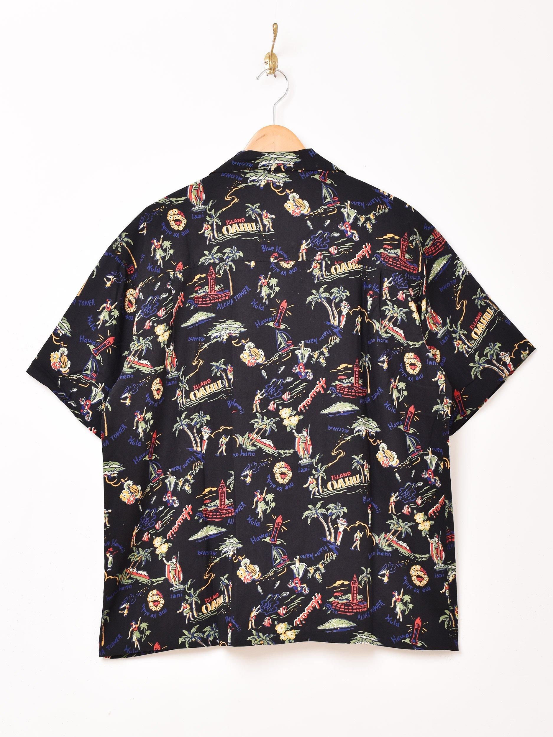 2色展開】「Backers」 ハワイアンシャツ ブラック - 古着屋
