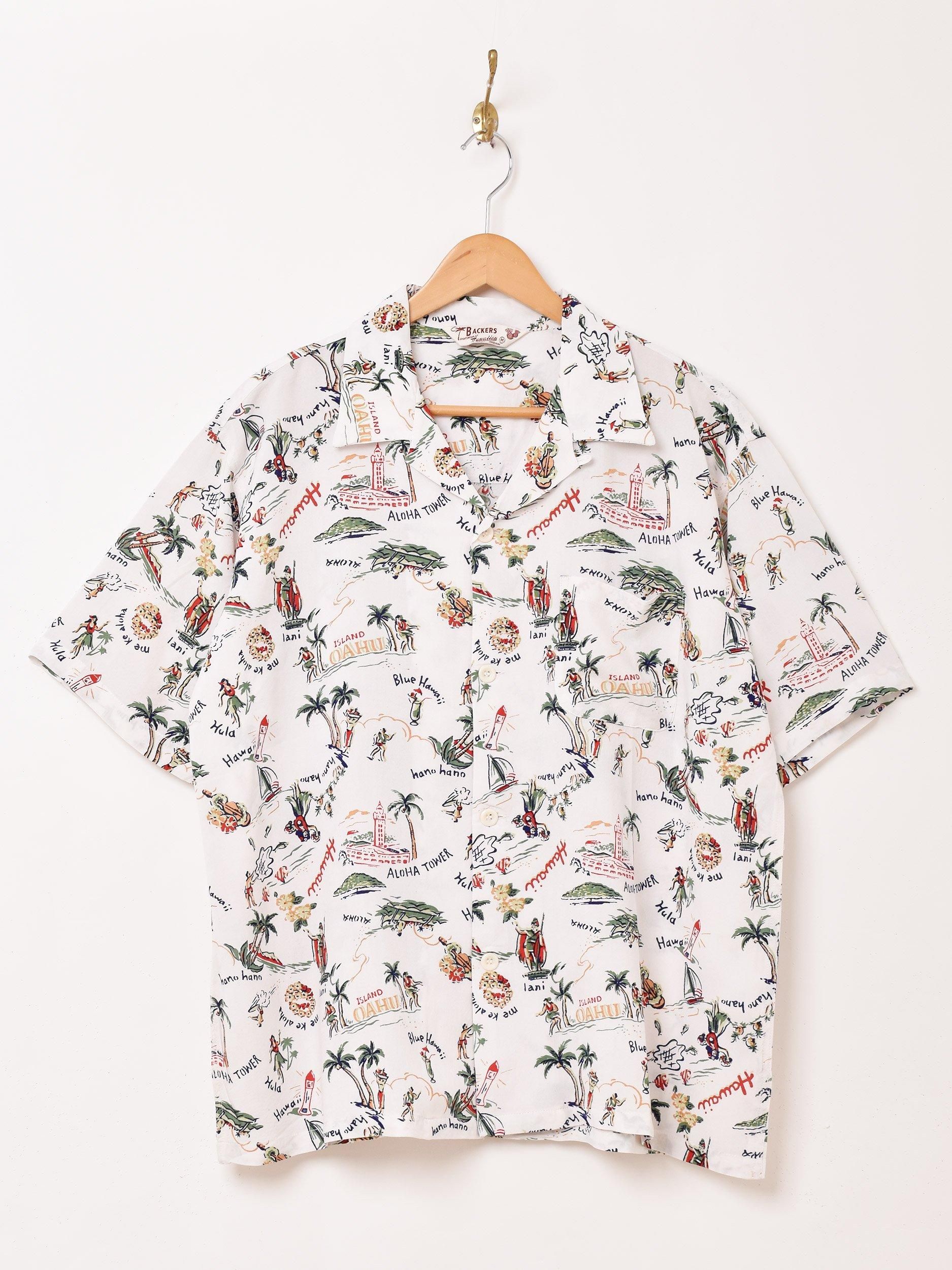 2色展開】「Backers」 ハワイアンシャツ ブラック - 古着屋