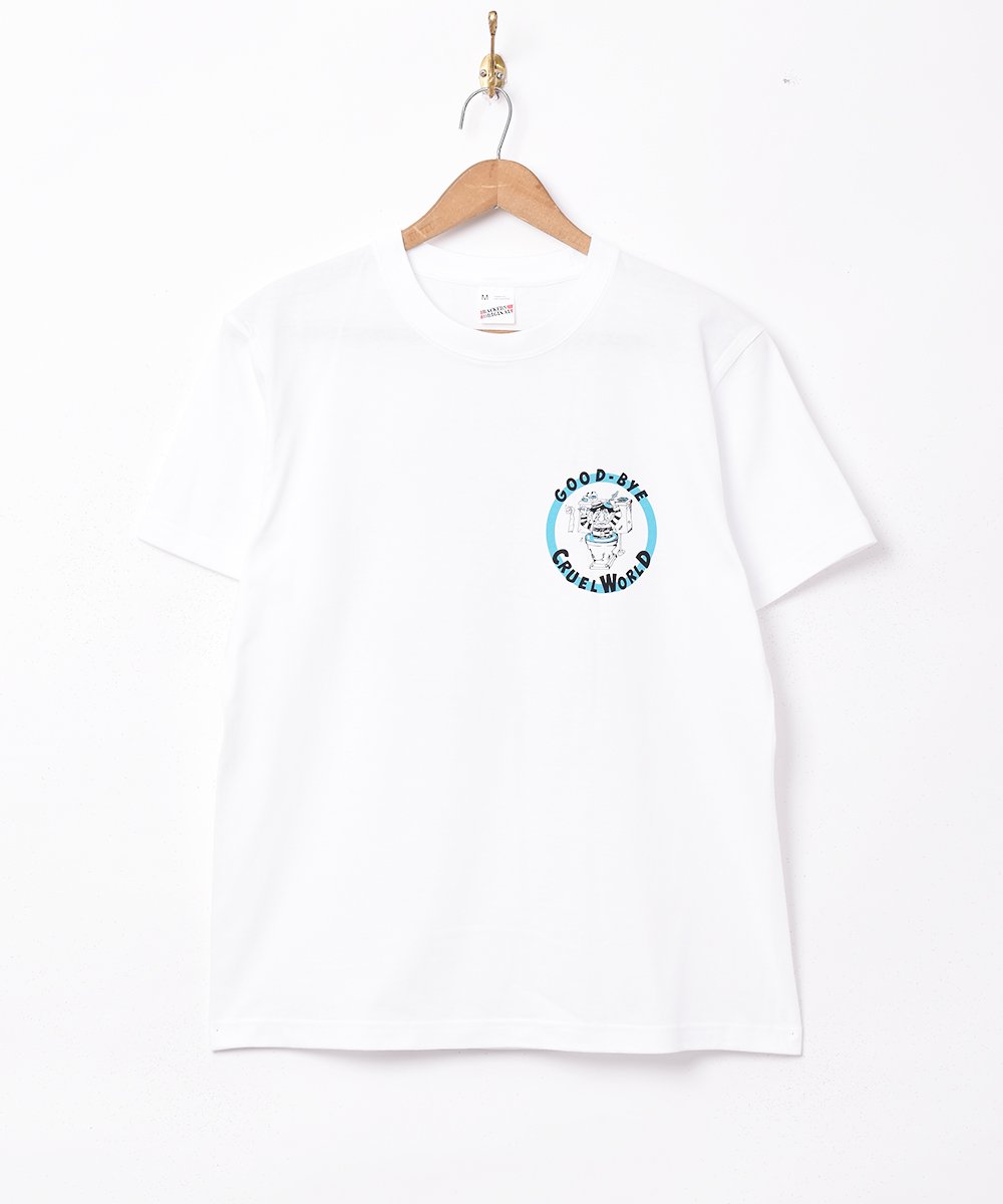 2色展開】「Backers」 サークルプリント Tシャツ ホワイト