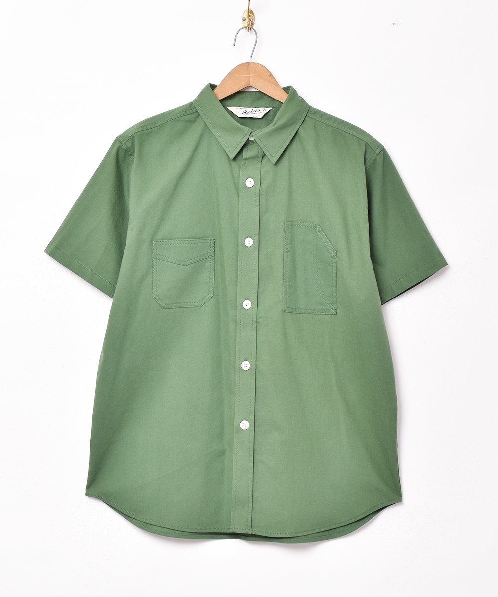 3色展開】「Backers」半袖ワークシャツ グリーン - 古着のネット通販
