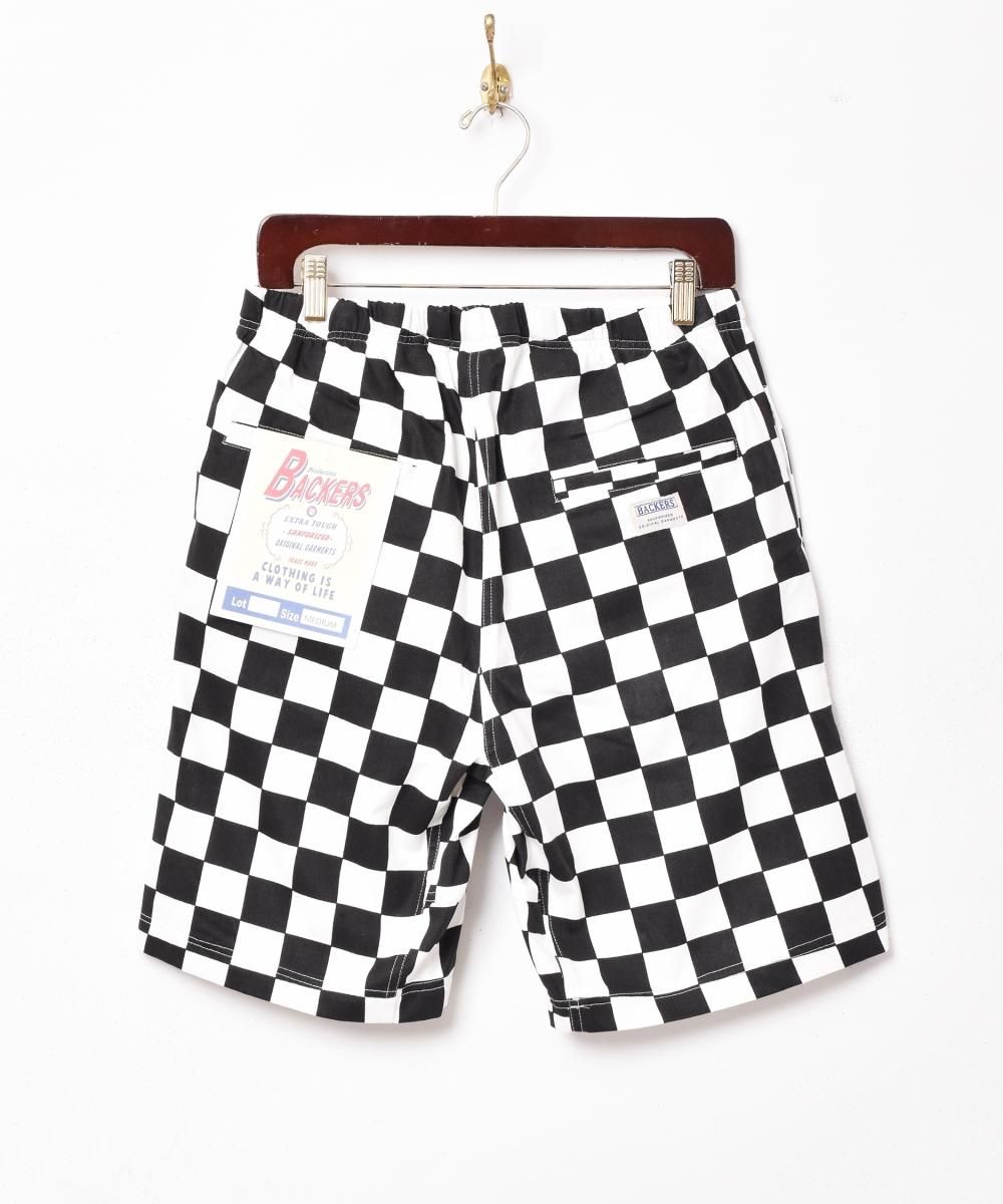 Backers」チェッカーフラッグ柄ショートパンツ - 古着屋
