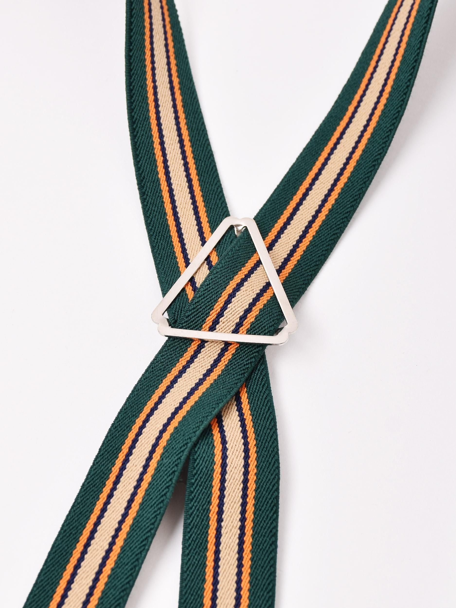 4色展開】ストライプ柄 サスペンダー グリーン - 古着屋