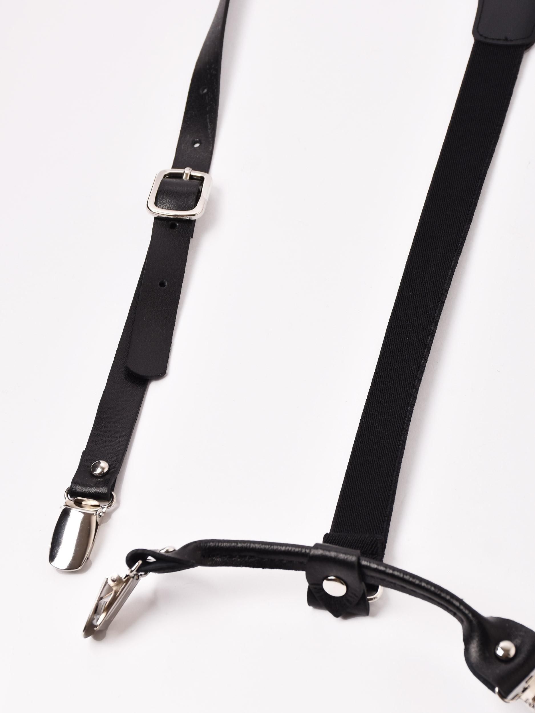 CELINE レザー サスペンダー ブラック クロコ型 新品未使用 CELINE レザー サスペンダー ブラック クロコ型 新品未使用