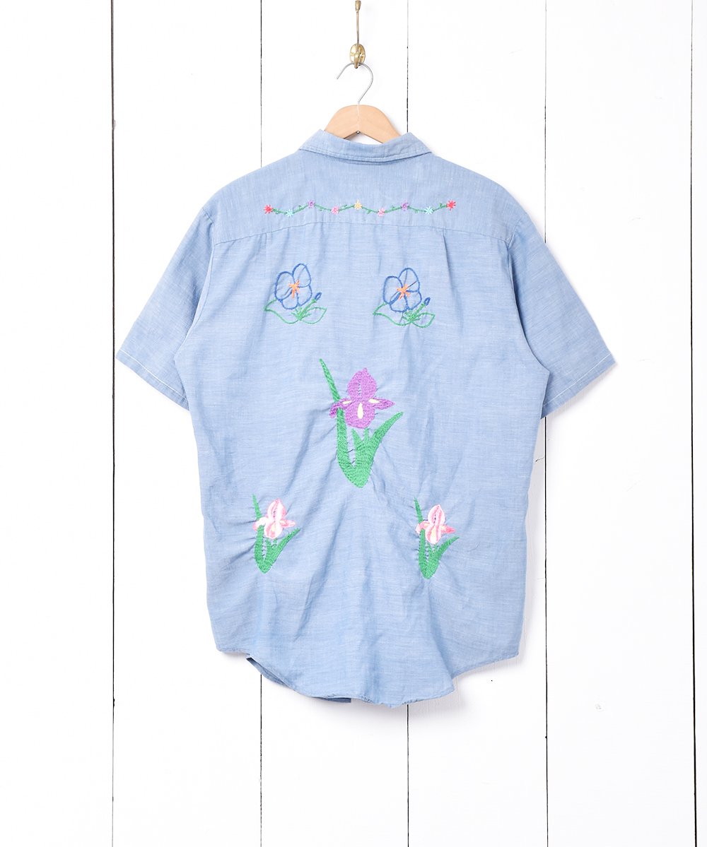 70's「JC Penney」刺繍 半袖 シャンブレーシャツ - 古着のネット通販 ...