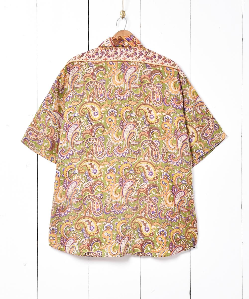 インド製 半袖 総柄シャツ - 古着屋グレープフルーツ ムーン