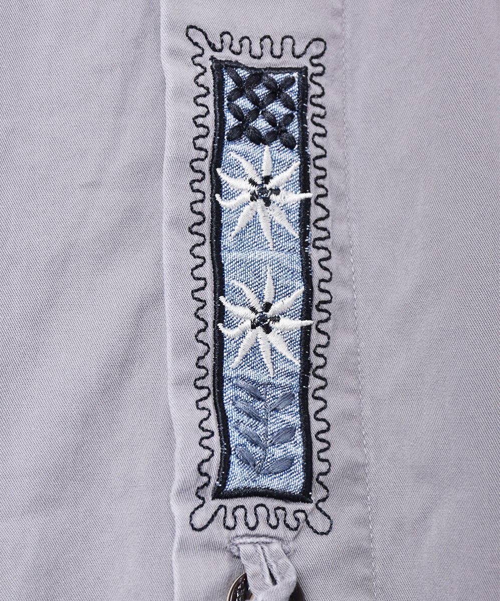 ユーロヴィンテージLANDHAUS刺繍チロリアンスモックプルオーバー長袖シャツ