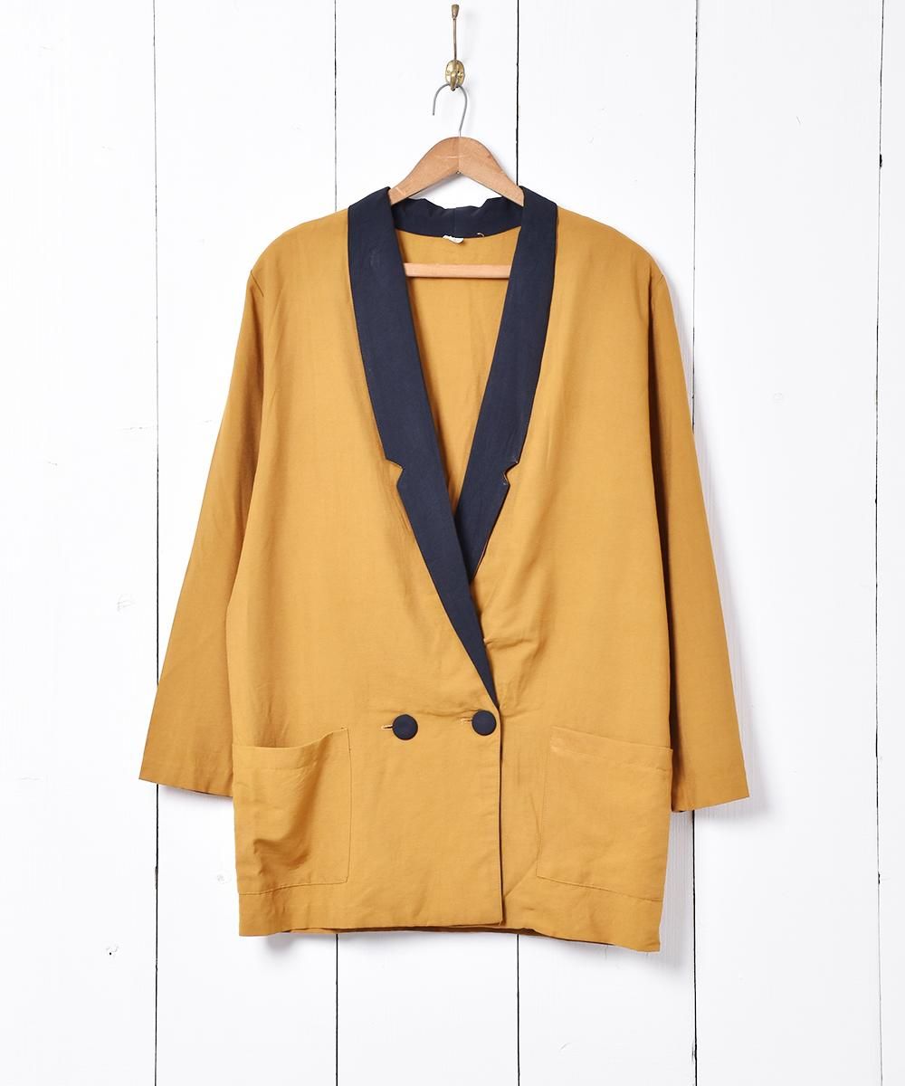 バイカラー ダブルテーラードジャケット 古着のネット通販サイト 古着屋グレープフルーツムーン Grapefruitmoon Onlineshop ヴィンテージアイテム レトロファッション