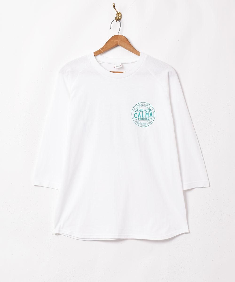 2色展開】プリントロングスリーブTシャツ【CALMA】ホワイト - 古着の