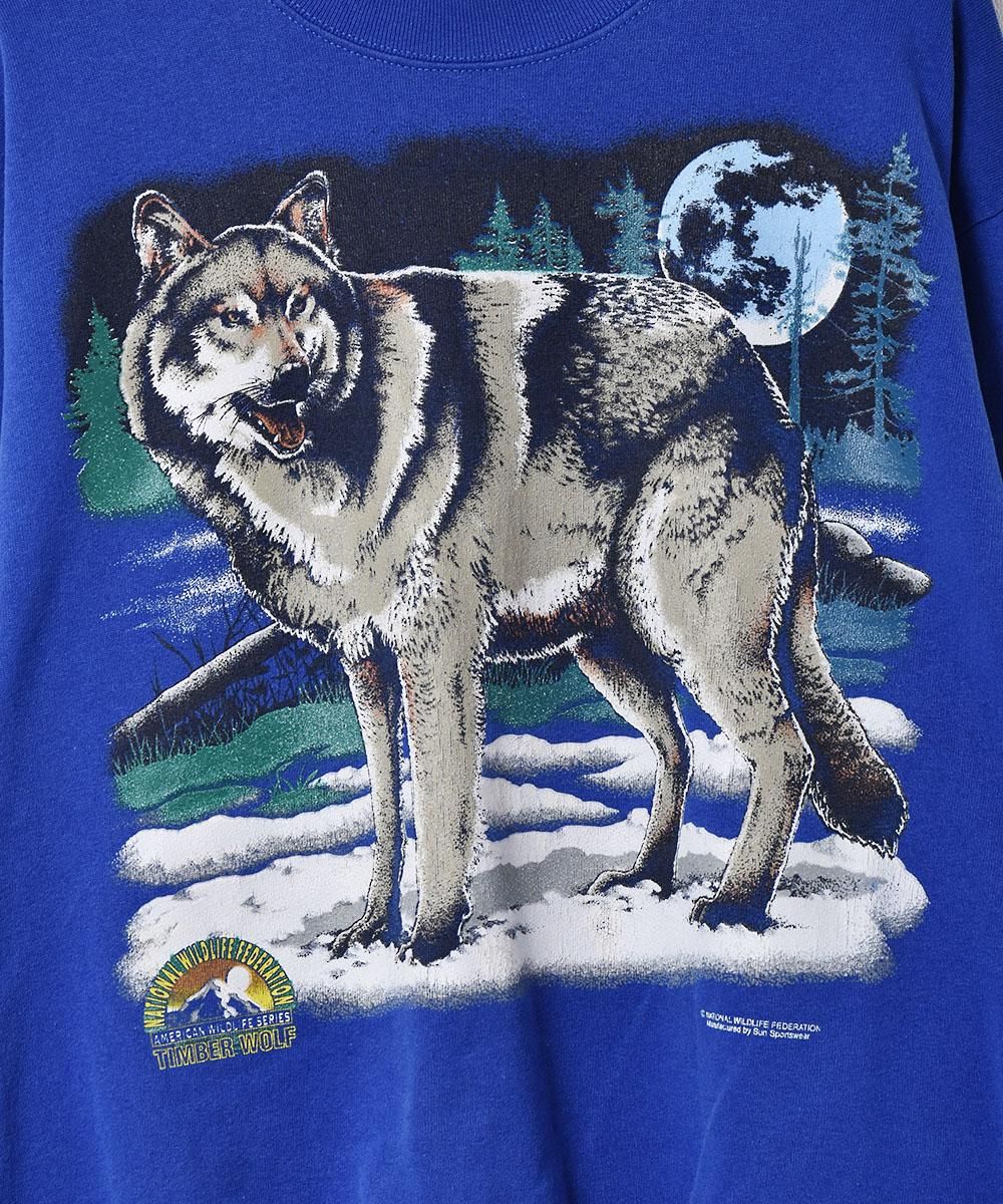 アメリカ製 オオカミプリント スウェット - 古着屋