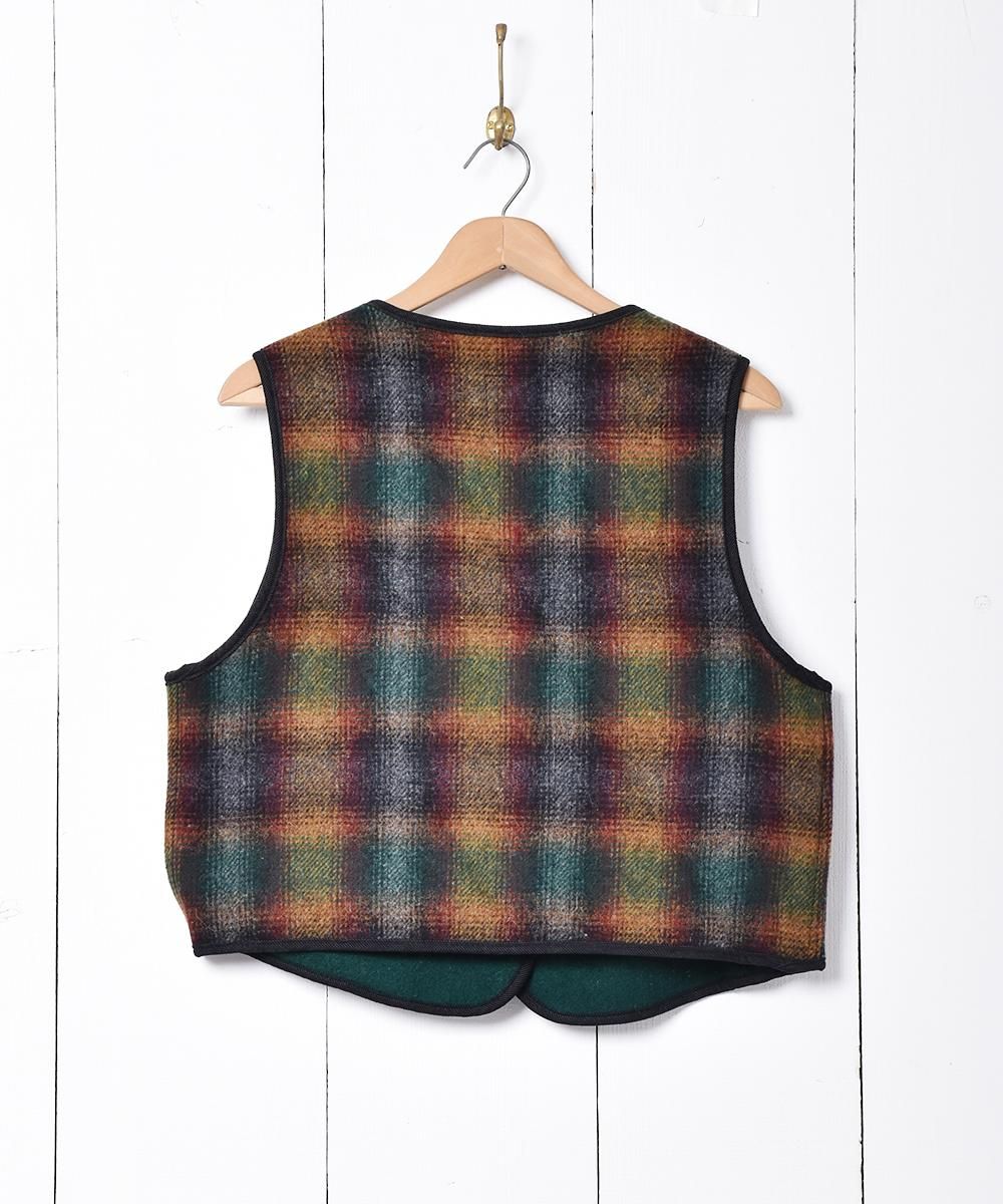 Woolrich アメリカ製チェック柄ウールベスト - 古着屋 Woolrich アメリカ製チェック柄ウールベスト - 古着屋