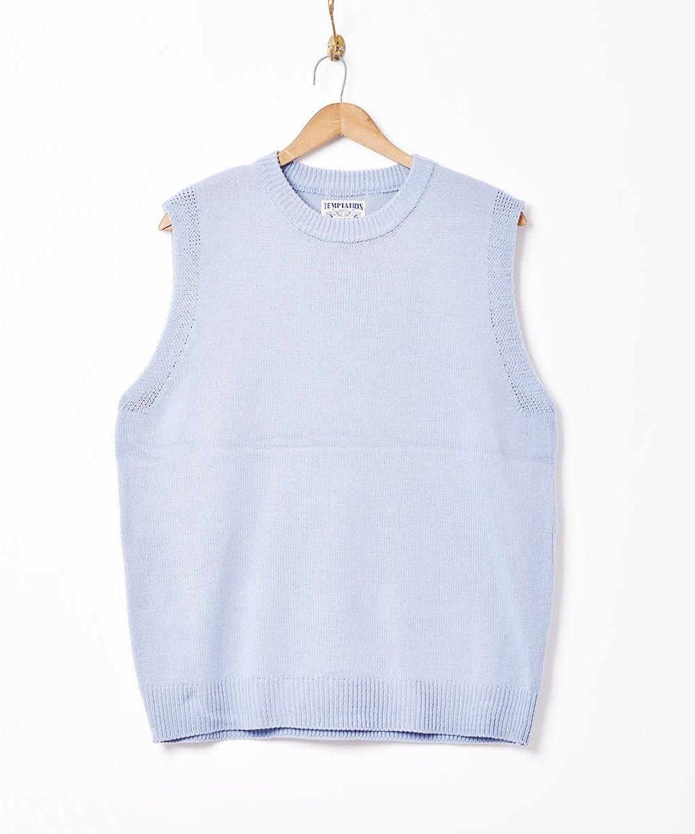 4色展開】「TEMPTATION」ニットベスト グリーン - 古着屋