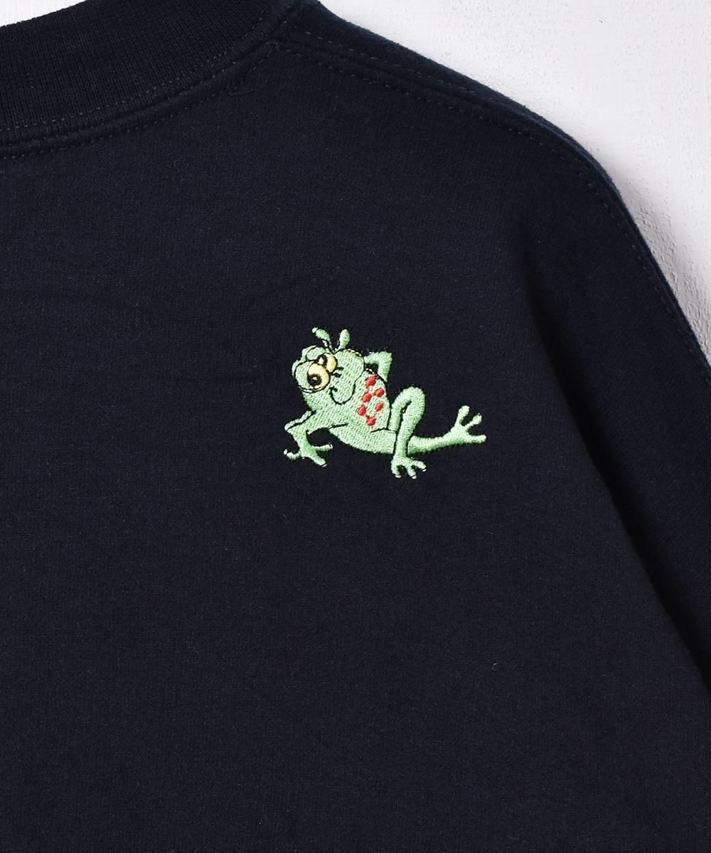 カエル刺繍 スウェットシャツ - 古着屋グレープフルーツ ムーン
