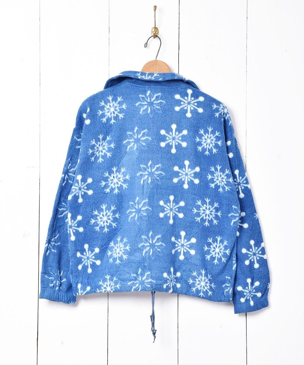 雪柄 プルオーバー フリースジャケット - 古着屋 雪柄 プルオーバー フリースジャケット - 古着屋