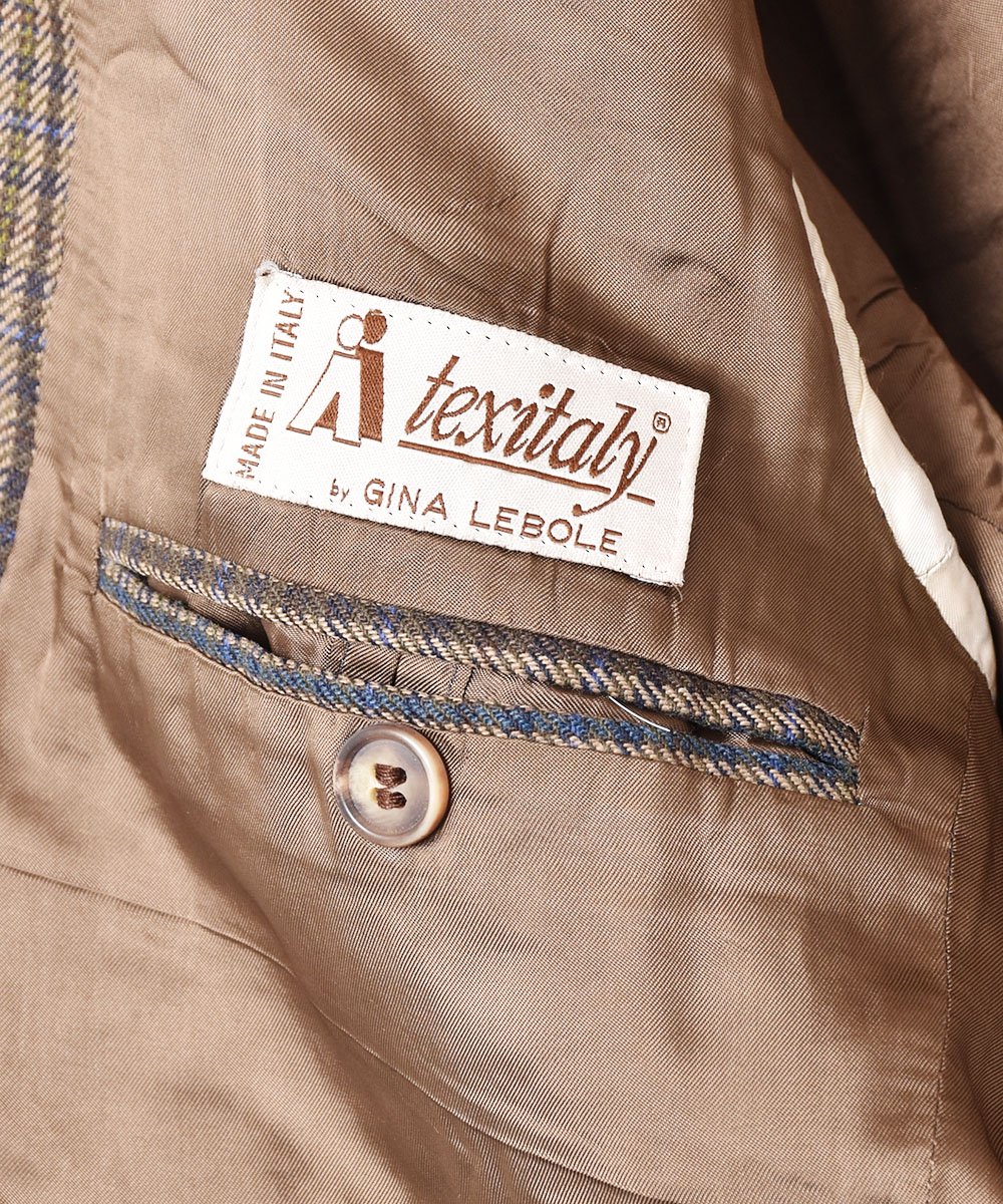イタリア製 チェック ウールテーラードジャケット - 古着のネット通販