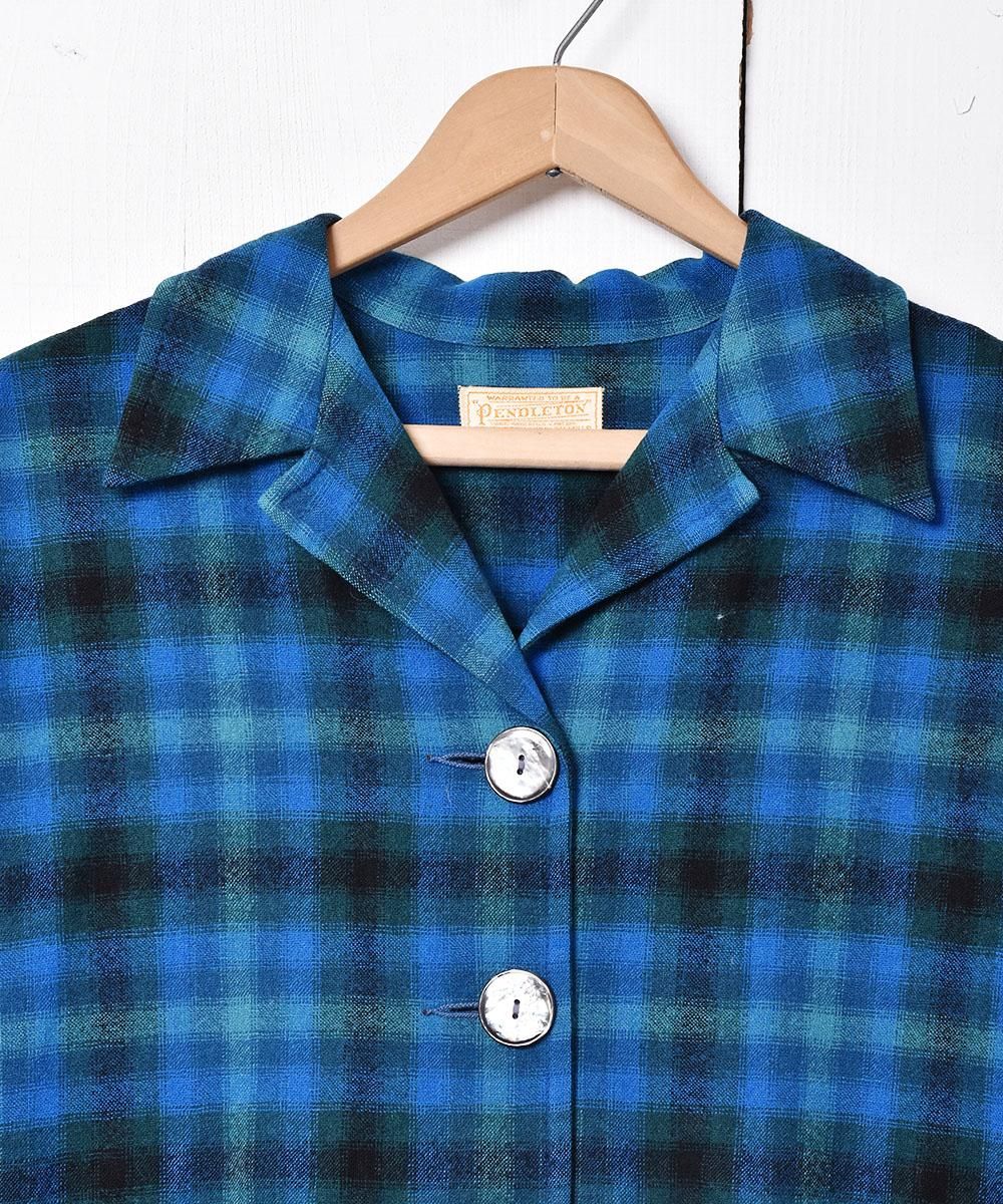 40～50's PENDLETON チェック オープンカラーウールジャケット - 古着