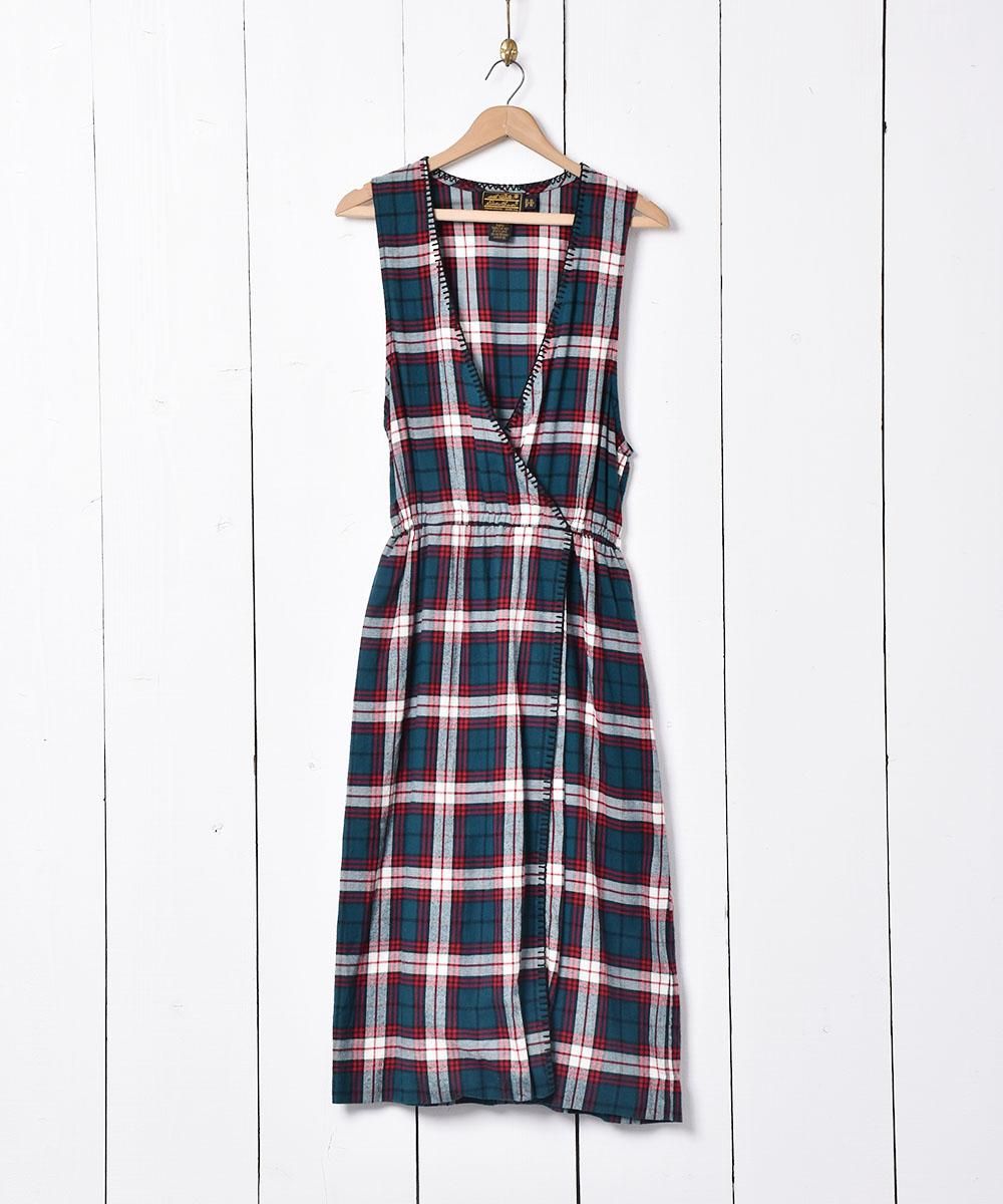 70s 80s USA古着 チェック柄 ノースリーブワンピース vintage 70s 80s USA古着 チェック柄 ノースリーブワンピース vintage
