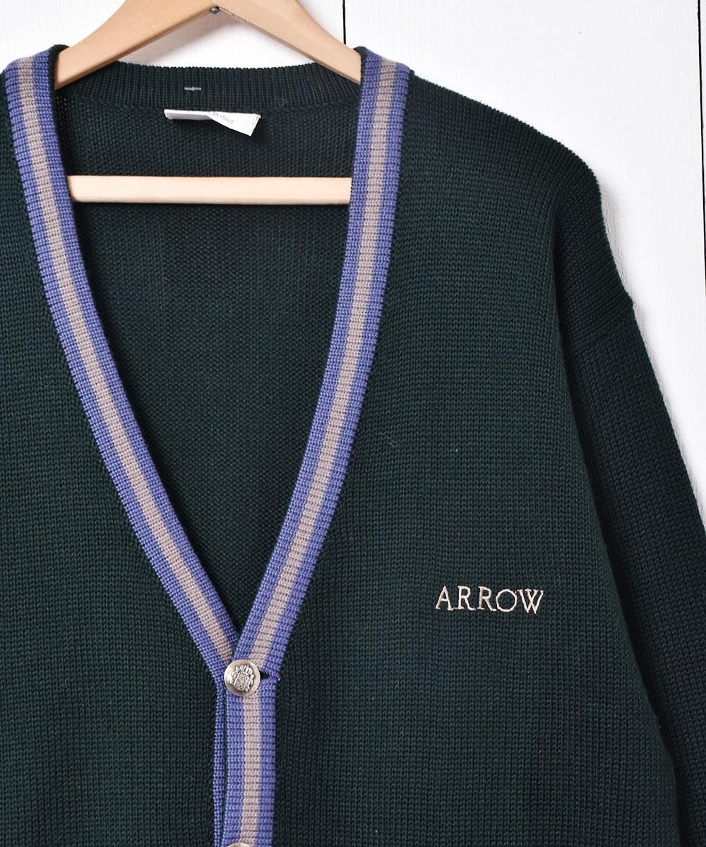 イタリア製 Arrow ラインカーディガン - 古着屋グレープフルーツ