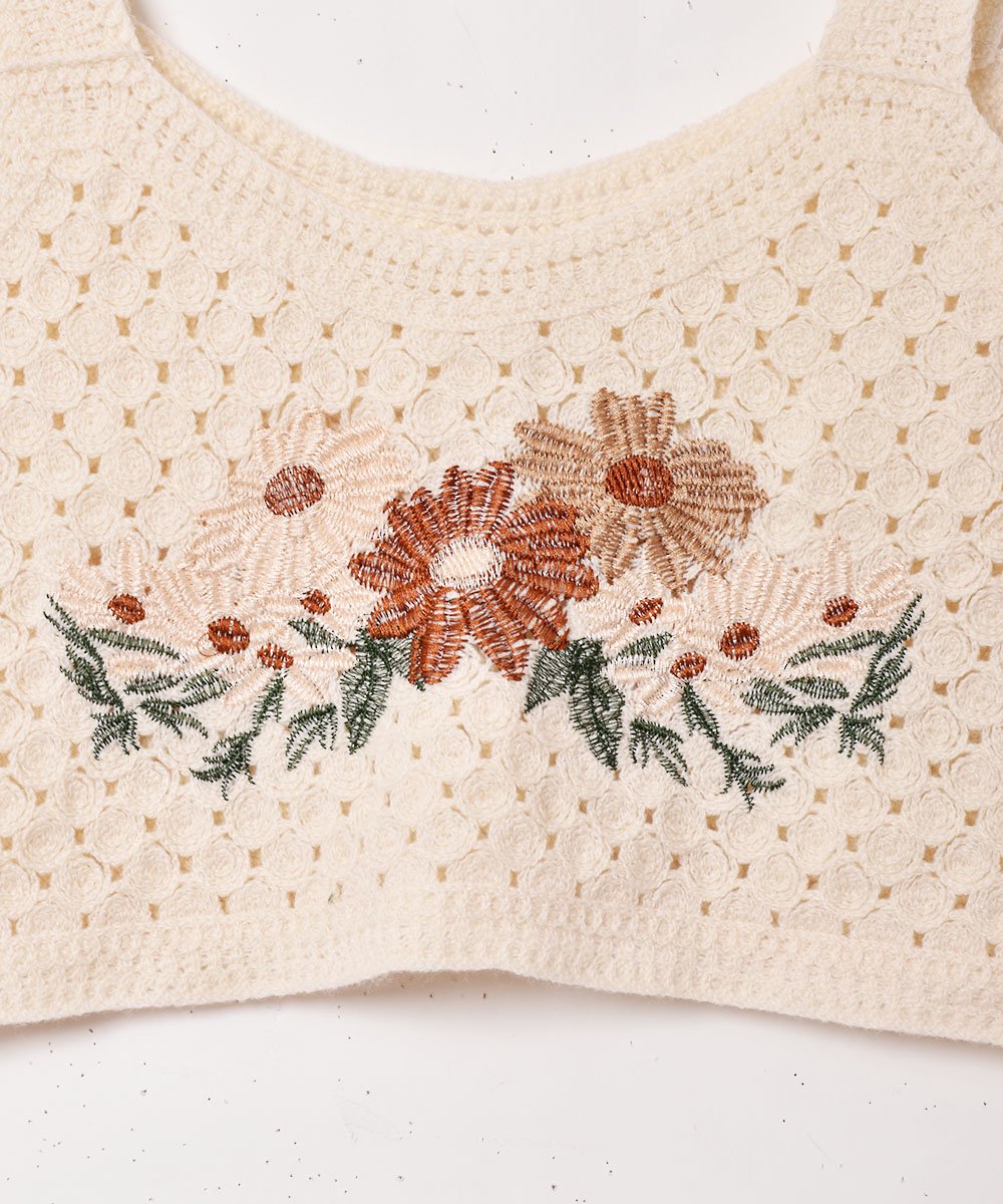 APOLIA 刺繍 三つ編み キャミソール