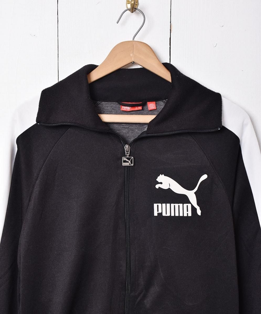 0878 PUMA トラックジャケット 裏起毛 プリントロゴ グレー